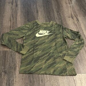 Nike Kids' Olive Camo Long Sleeve Tee